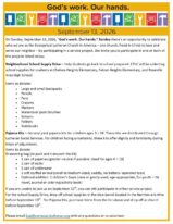 God’s work. Our hands. informational flyer.