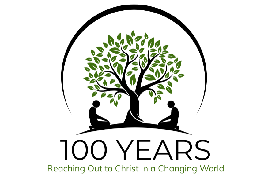 100 years logo white